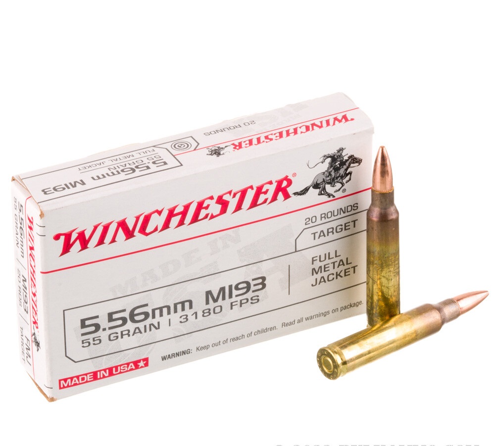 1000 Rounds of 5.56x45 Ammo by Winchester USA - 55gr FMJ M193 ...